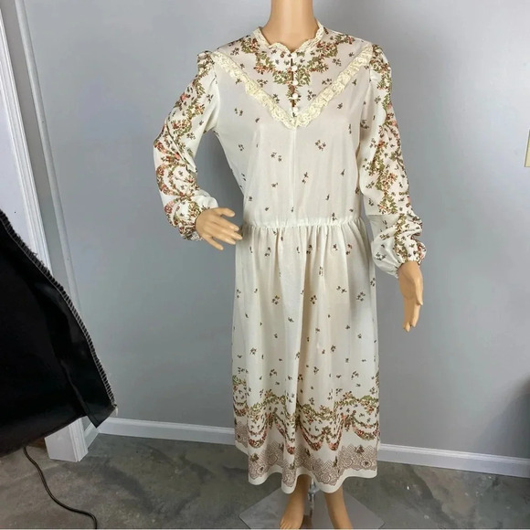Vintage Montgomery Ward Womens Size 16 Floral Peasant Dress MISSING SLIP - Picture 1 of 7